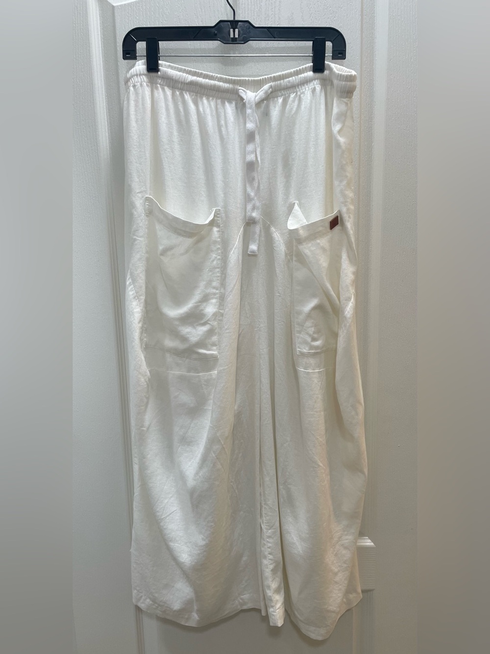 Peace Love Worly White Casual Pants with Pockets